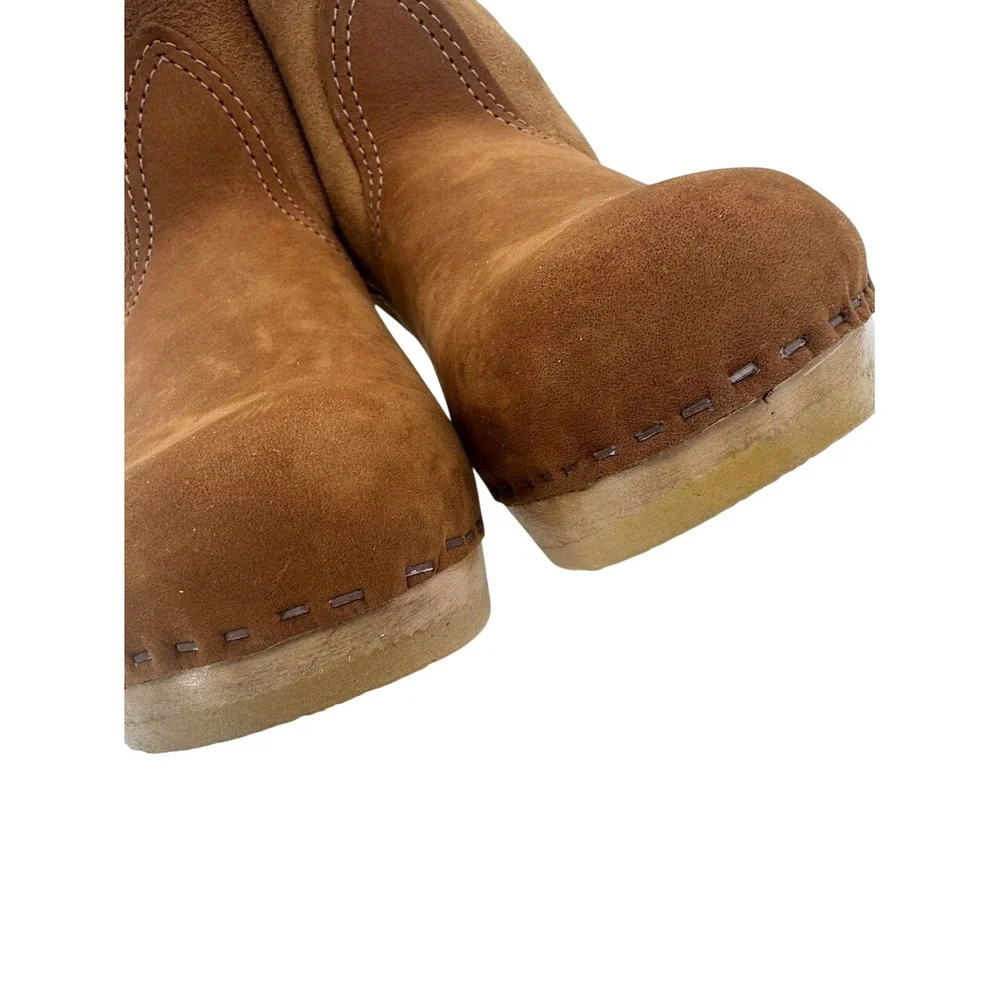 No.6 Mid-Heel Shearling Clog Boots in Honey Aviator – EU 35